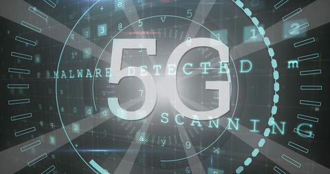 Futuristic 5G Technology with Cybersecurity Interface - Download Free Stock Images Pikwizard.com