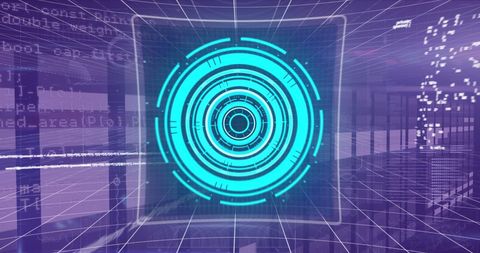 Futuristic Digital Targeting Display with Data Stream Background - Download Free Stock Images Pikwizard.com