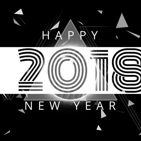 Sleek monochrome new year 2018 celebration design