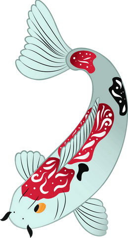 stylized ornamental koi fish with red patterns on transparent background - Download Free Stock Videos Pikwizard.com