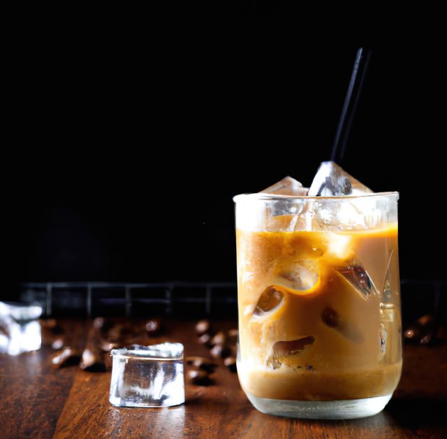 Close up of iced coffee created using generative ai technology - Download Free Stock Photos Pikwizard.com