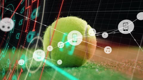 Digital Network Interface with Tennis and Mobile Symbols