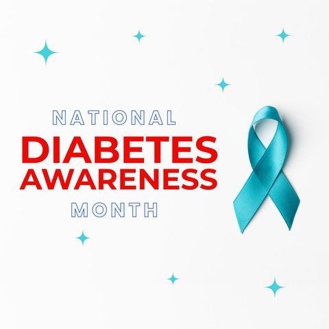 National Diabetes Awareness Month Poster with Blue Ribbon - Download Free Stock Templates Pikwizard.com