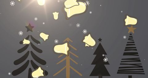 Winter glow with snow and festive christmas trees