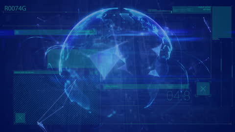 Digital Interface Data Processing Global Brain Concept