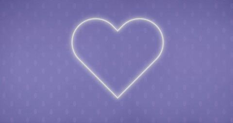 Bright Neon Heart on Purple Vivid Glowing Background - Download Free Stock Images Pikwizard.com