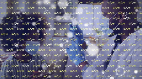 Pediatrician Vaccinating Child with Overlaid Molecular Structures