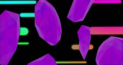 Dynamic Purple Geometric Shapes against Black Background