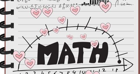 Playful Math Notebook With Passionate Heart Illustrations - Download Free Stock Images Pikwizard.com