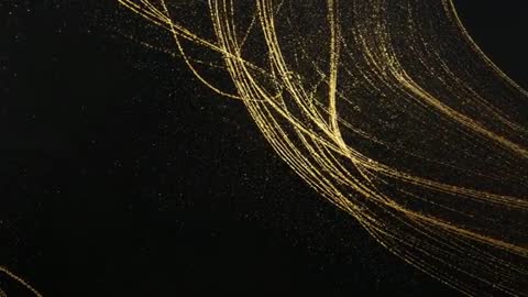 Golden Particle Trails on Luxurious Black