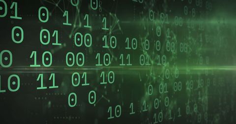 Binary Code Stream on Green Background Reflecting Digital Technology - Download Free Stock Images Pikwizard.com