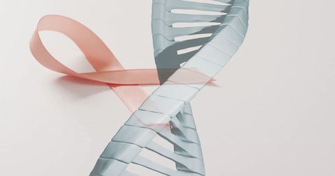 DNA Strand and Pink Ribbon Highlighting Cancer Awareness - Download Free Stock Images Pikwizard.com