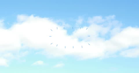 Digital Shapes Animating Over Cloudy Sky