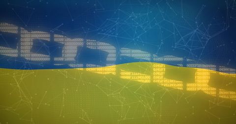 Blockchain Technology Overlaid on Ukrainian Flag - Download Free Stock Images Pikwizard.com