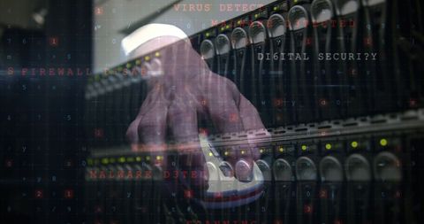 Cyber Security Threat Concept in Server Room