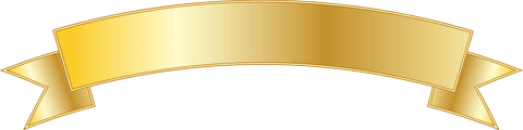 Transparent Golden Ribbon Banner with Copy Space Isolated on Background