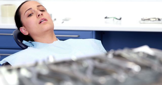 Patient Sitting Nervously in Dental Clinic - Download Free Stock Images Pikwizard.com