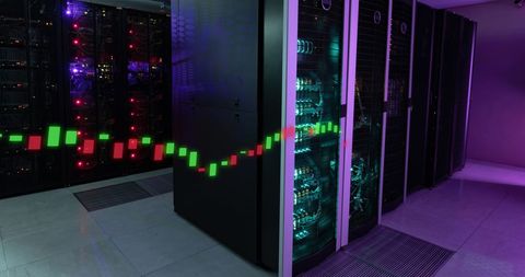 Digital Bar Graph Projection in Modern Data Center - Download Free Stock Images Pikwizard.com