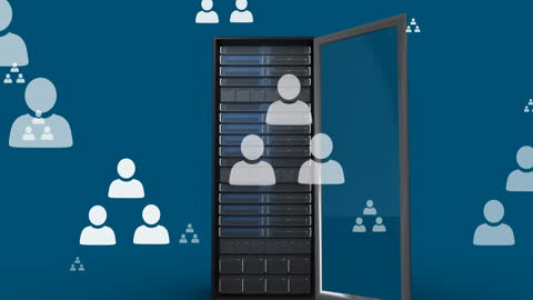 Digital Network Cloud Storage with Social Media Icons