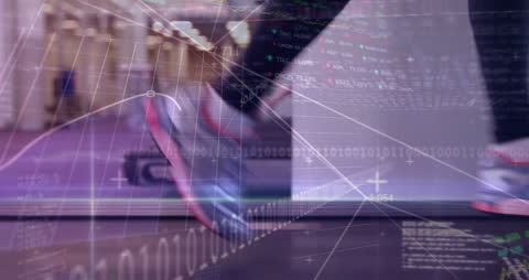 Football Player with Overlay of Global Data and Graphs