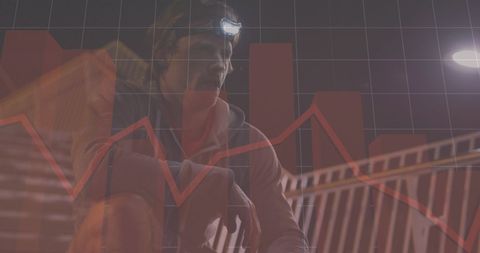 Caucasian Man with Financial Data Overlay Illustrating Economy Concepts - Download Free Stock Images Pikwizard.com