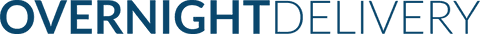 Transparent overnight delivery service text logo