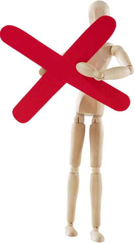 transparent wooden figure holding red cross for error concept - Download Free Stock Videos Pikwizard.com