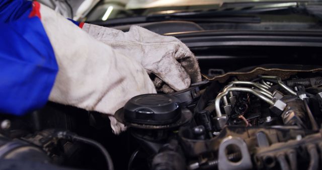 Auto Mechanic Working on Car Engine in Repair Shop - Download Free Stock Images Pikwizard.com