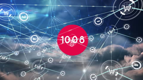 Visualizing a global network intersecting with numbers over clouds, this illustration captures the essence of digital connections and data exchange. Ideal for use in presentations about cloud computing solutions, global connectivity trends, and technological advancements in data processing.