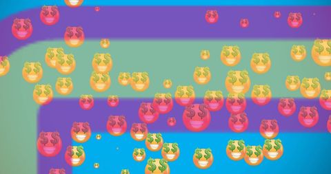 Floating dollar symbols in colorful digital background