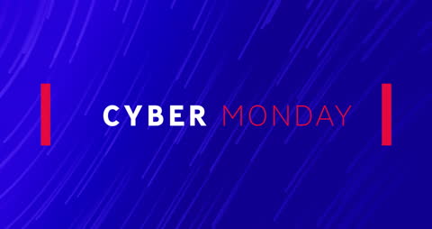 Cyber Monday Sale Banner with Optical Light Trails