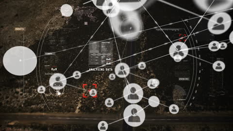 Animated Network of Connections Over Road Traffic