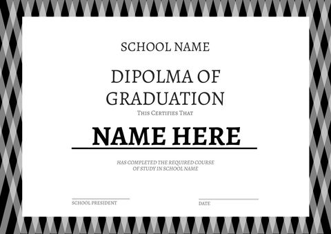 formal black and white graduation diploma template - Download Free Stock Templates Pikwizard.com