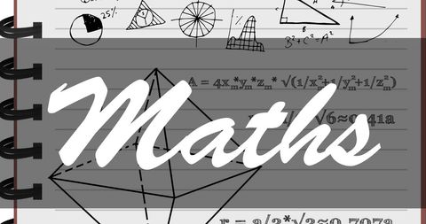 Mathematics Notebook Collage with Complex Equations and Diagrams