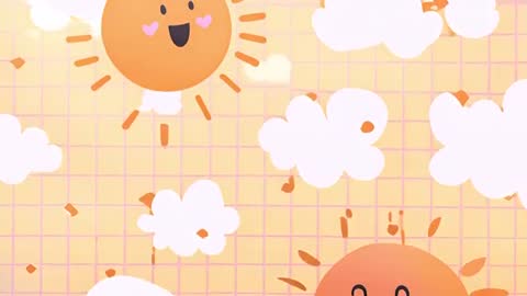 Cheerful Animated Suns with Whimsical Clouds
