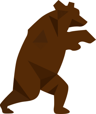 geometric polygonal bear in flat vector style on transparent background - Download Free Stock Videos Pikwizard.com