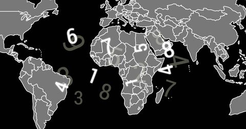 World Map with Numbers Illustrating Global Data Processing - Download Free Stock Images Pikwizard.com