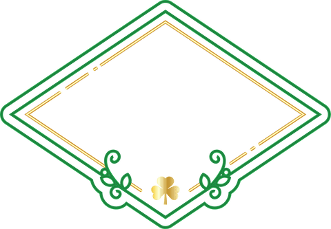 Art Deco Green and Gold Frame with Shamrock on Transparent Background - Download Free Stock Videos Pikwizard.com