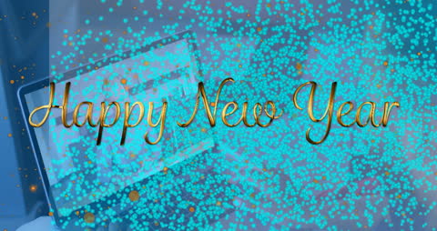 Festive New Year Message with DNA Strands Animation