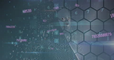 Digital Human Hologram with Data Matrix Background