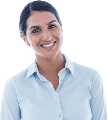 Friendly Businesswoman Smiling on Transparent Background
