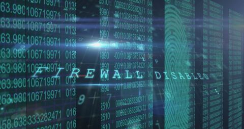 Futuristic digital technology with overlay codes and fingerprint