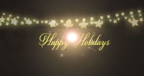 Festive Happy Holidays Digital Greeting with Golden Text