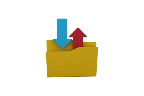 transparent digital folder with arrows symbolizing file transfer - Download Free Stock Videos Pikwizard.com