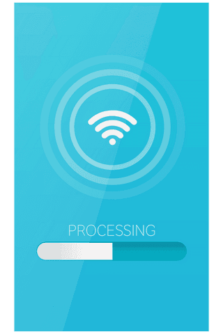 transparent mobile wifi processing icon on blue background - Download Free Stock Videos Pikwizard.com