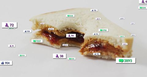 Creative Bread and Jam with Social Media Engagement Overlays