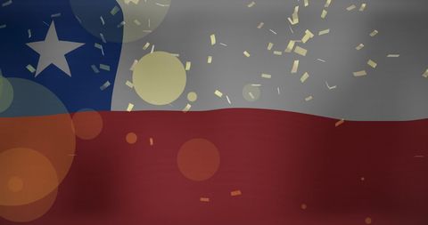 Confetti Celebrating Over Chilean Flag Symbolizing Patriotism