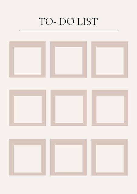 Minimalist To-Do List Template with Neutral Color Theme - Download Free Stock Templates Pikwizard.com