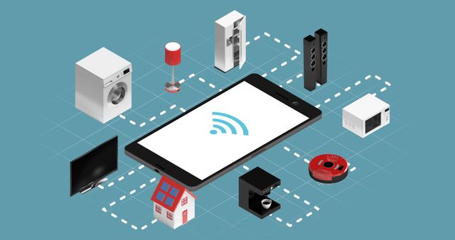 Smart Home Technology Connecting Various Appliances Through Mobile App - Download Free Stock Images Pikwizard.com