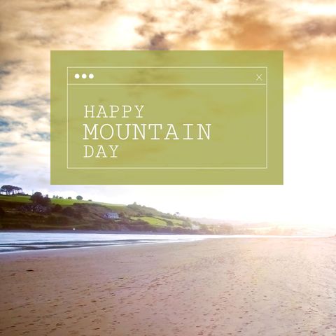 Beautiful Landscape Celebrating Happy Mountain Day - Download Free Stock Templates Pikwizard.com